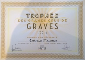 Château Magence - diplôme trophée des grands crus de Graves 2015